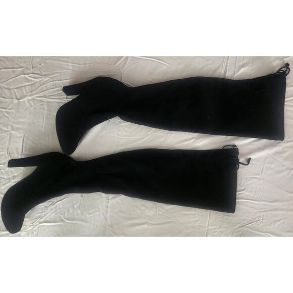 Excellent STEVE MADDEN Gorgeous Black Women’s Knee High Suede Boots Size 6.5 - Picture 3 of 5